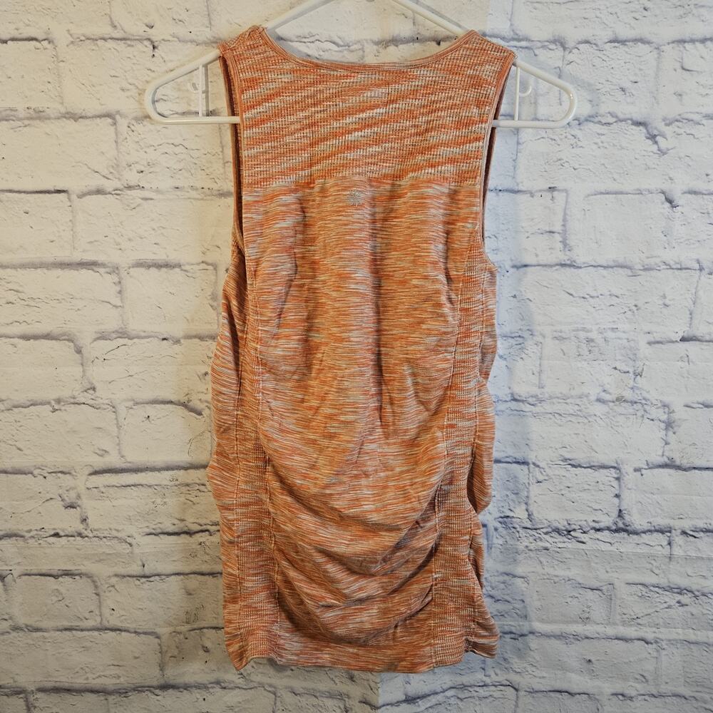 Athleta Fastest Track Tank Top Orange Sleeveless Ruched Small Active Tank - Picture 2 of 4